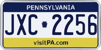 PA license plate JXC2256