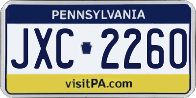 PA license plate JXC2260