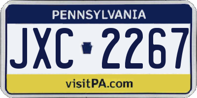 PA license plate JXC2267