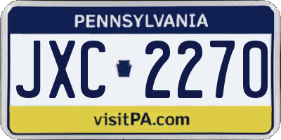 PA license plate JXC2270