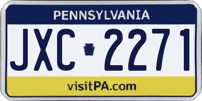 PA license plate JXC2271