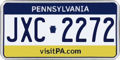PA license plate JXC2272