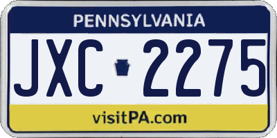 PA license plate JXC2275
