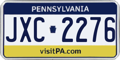 PA license plate JXC2276