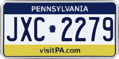 PA license plate JXC2279