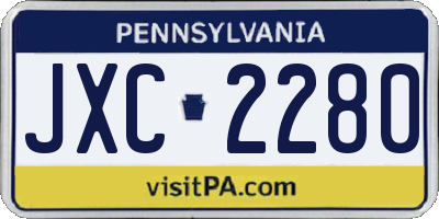 PA license plate JXC2280