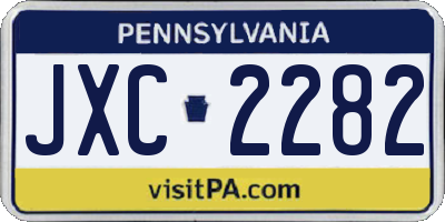 PA license plate JXC2282