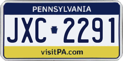 PA license plate JXC2291