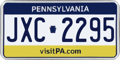 PA license plate JXC2295