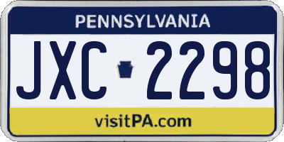 PA license plate JXC2298