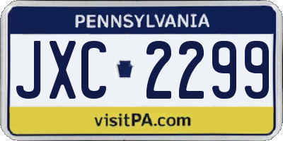 PA license plate JXC2299