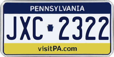 PA license plate JXC2322