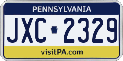 PA license plate JXC2329