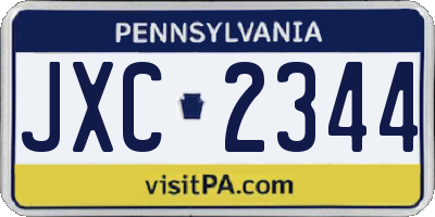 PA license plate JXC2344