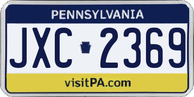 PA license plate JXC2369