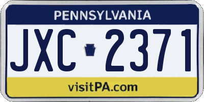 PA license plate JXC2371