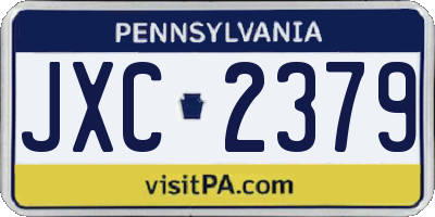 PA license plate JXC2379