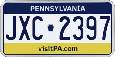 PA license plate JXC2397