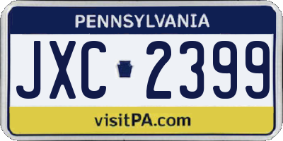 PA license plate JXC2399