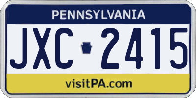PA license plate JXC2415