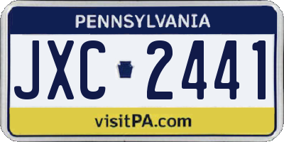 PA license plate JXC2441