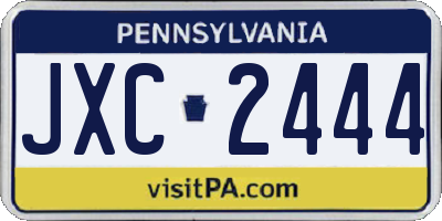 PA license plate JXC2444