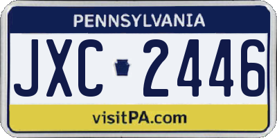 PA license plate JXC2446