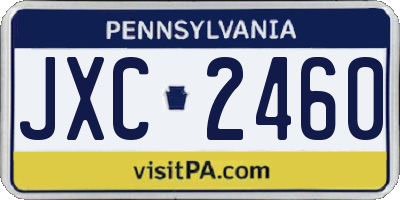 PA license plate JXC2460