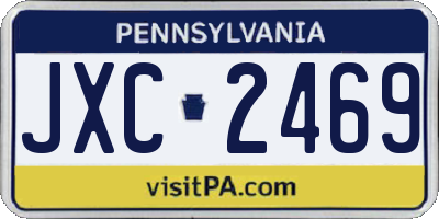 PA license plate JXC2469