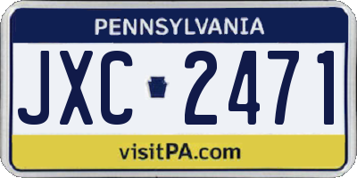 PA license plate JXC2471