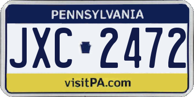 PA license plate JXC2472