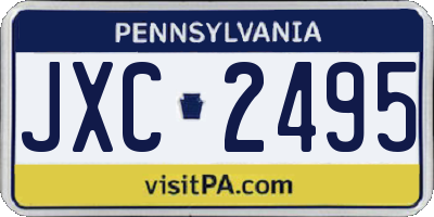 PA license plate JXC2495