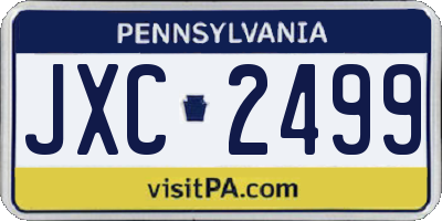 PA license plate JXC2499