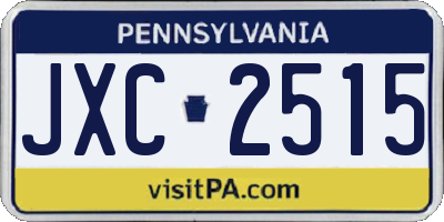 PA license plate JXC2515