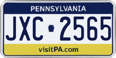 PA license plate JXC2565