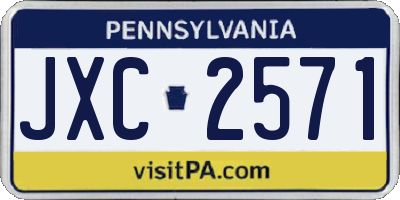 PA license plate JXC2571