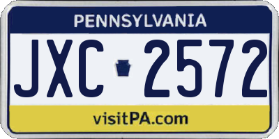 PA license plate JXC2572