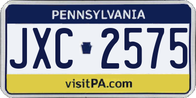 PA license plate JXC2575