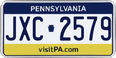 PA license plate JXC2579