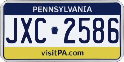 PA license plate JXC2586