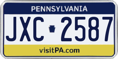 PA license plate JXC2587