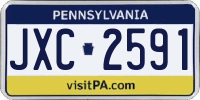 PA license plate JXC2591