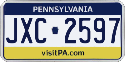 PA license plate JXC2597