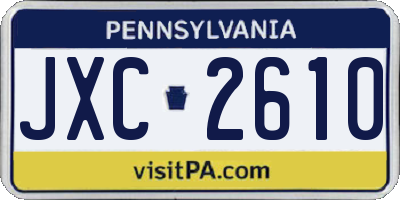 PA license plate JXC2610