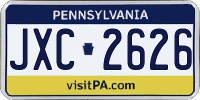 PA license plate JXC2626