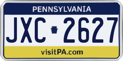 PA license plate JXC2627