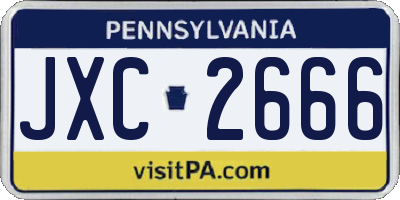 PA license plate JXC2666