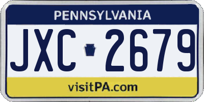PA license plate JXC2679