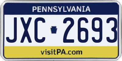 PA license plate JXC2693