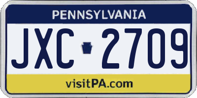 PA license plate JXC2709